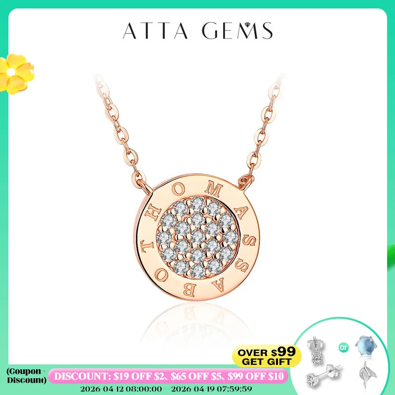 

ATTAGEMS 1.4mm D Color Moissanite Round Brilliant Cutting Rose Gold Plated 925 Sterling Silver Necklaces Wholesale Fine Jewelry