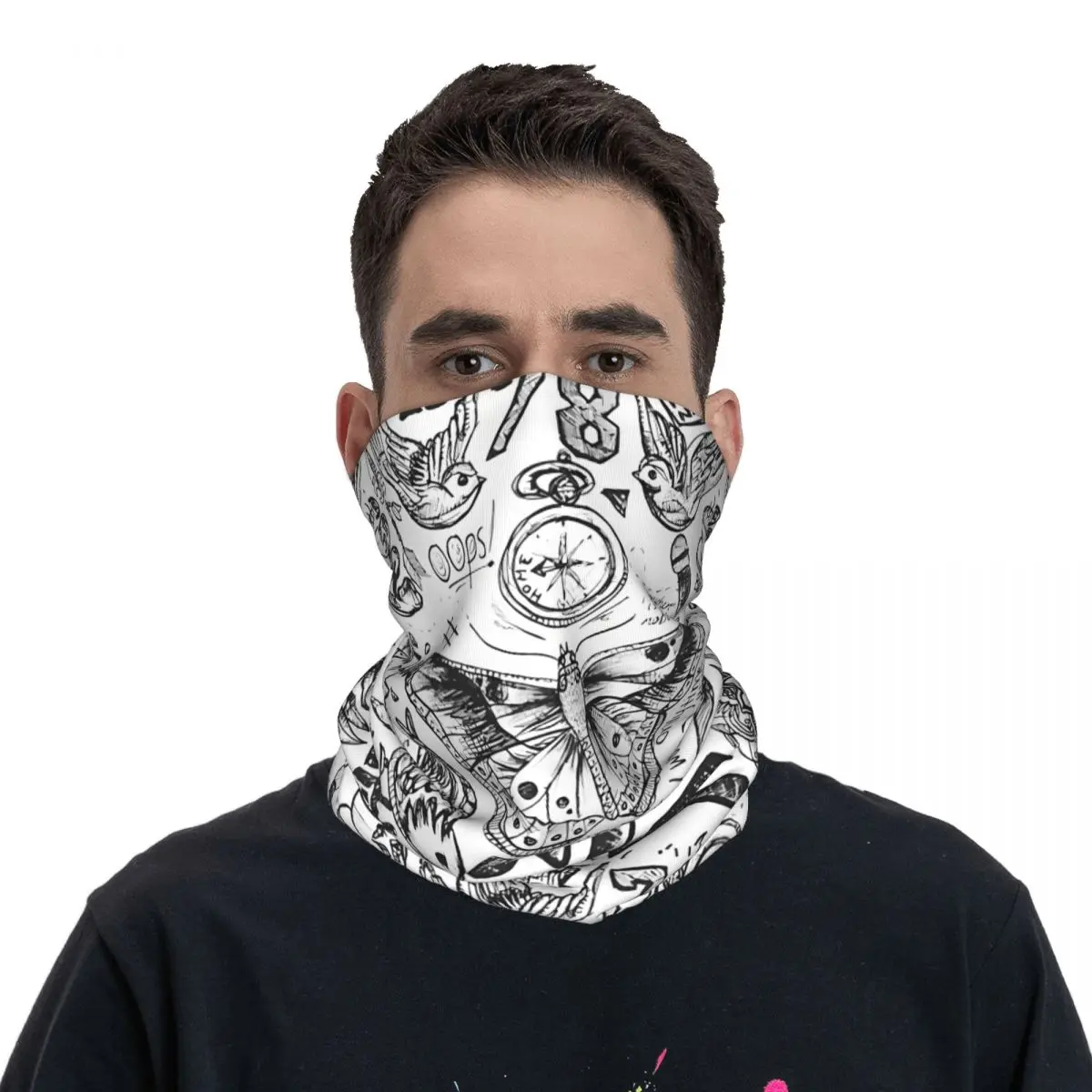 Bandana para el cuello para motocicleta, banda o-one, máscara facial, Dirección D, tocado multifuncional, ciclismo, Unisex, Adulto, transpirable