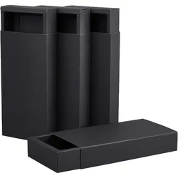 10 Pack Kraft Paper Drawer Box 24x12x4cm Black Soap Jewelry Candy Snacks Boxes Small Gift Boxes for Wedding Party Favors