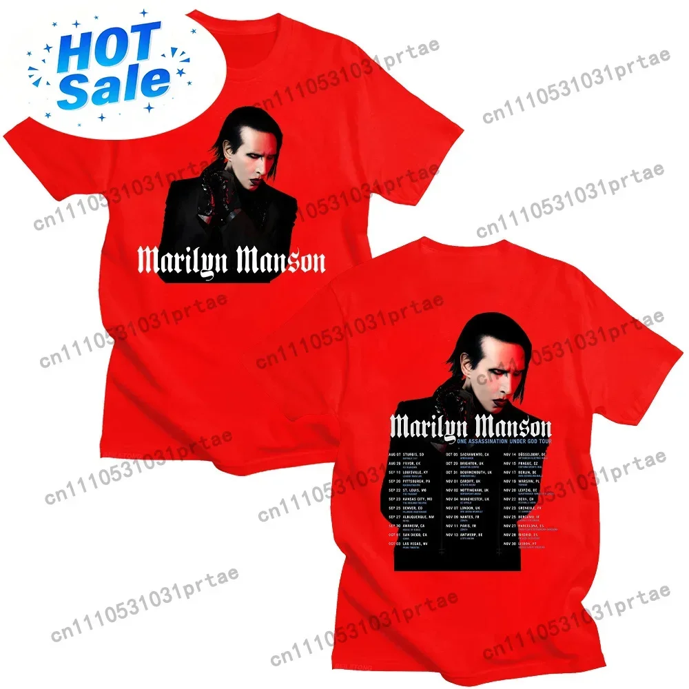 Marilyn Manson One Asspassination Under God Tour T Shirts Retro Oversize High Quality Tee Unisex Fashion Street Women Men Tops B