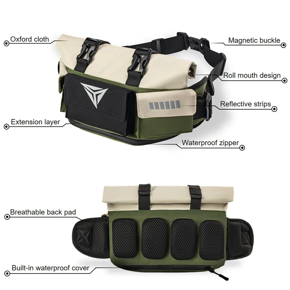 جديد دراجة نارية الخصر حقيبة الرجال النساء مقاوم للماء جيوب متعددة المحافظ الخصر حزمة حقيبة الساق الخصر دراجة نارية ركوب حزام حزمة الذكور #5