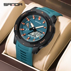 SANDA 3360 Fashion Electronic Watch Students Multi-functional Calendar Chronograph Waterproof Luminous Male Cool Digital Watches