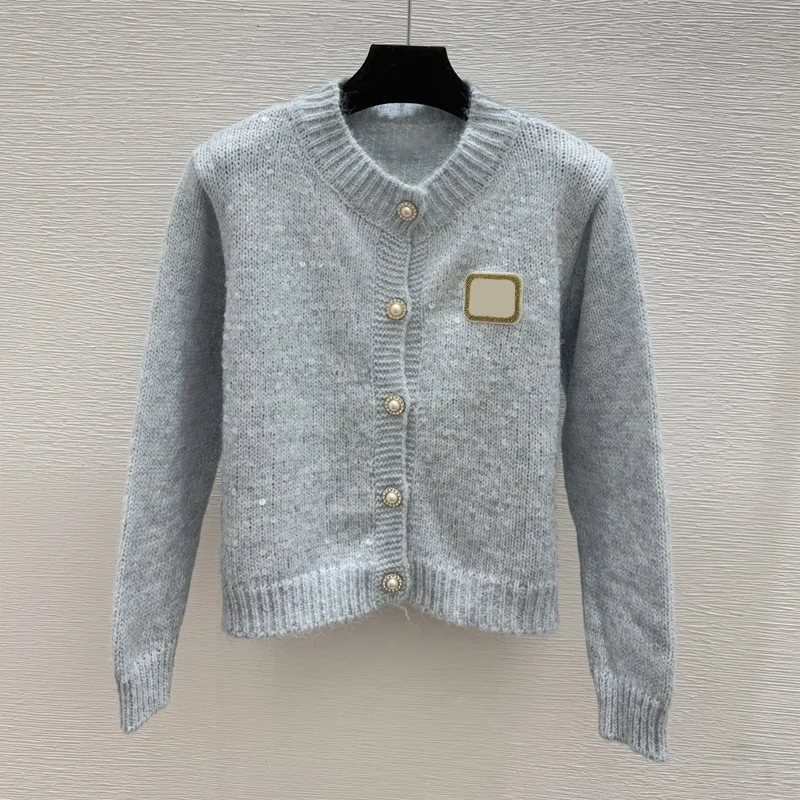 

Высококачественная вышитая круглая нашивка с блестками, женский кардиган, шерстяной свитер, металлическая жемчужная пуговица 251004215