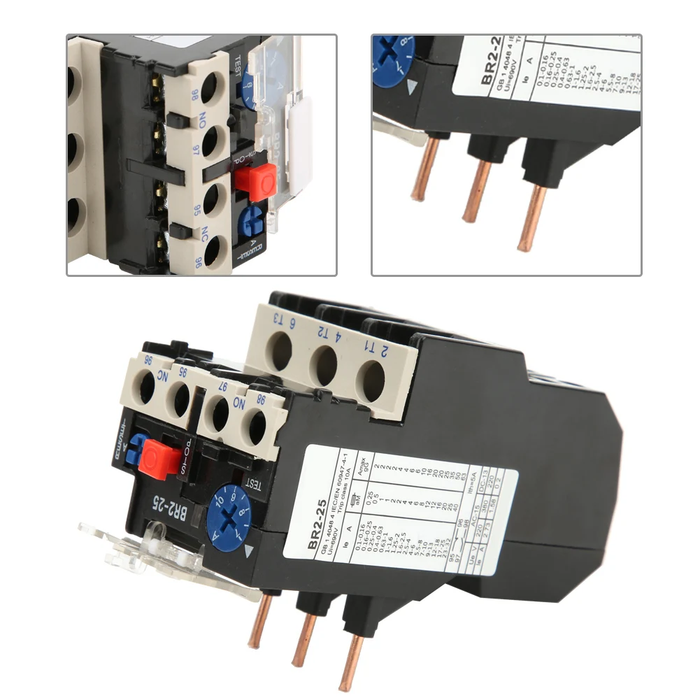 BR2-25 Thermal Overload Relay Thermal Overload Relay CPN BR2-25 Electric Thermal Overload Relay 7A-10A Relay Thermal Relay