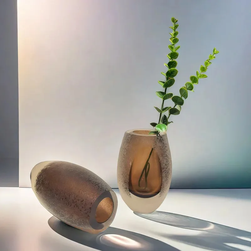 

Creative Glass Vase Frosted Glass Bottle Floral Arrangement Accessories Hydroponics Terrarium Home Decoration Accessories