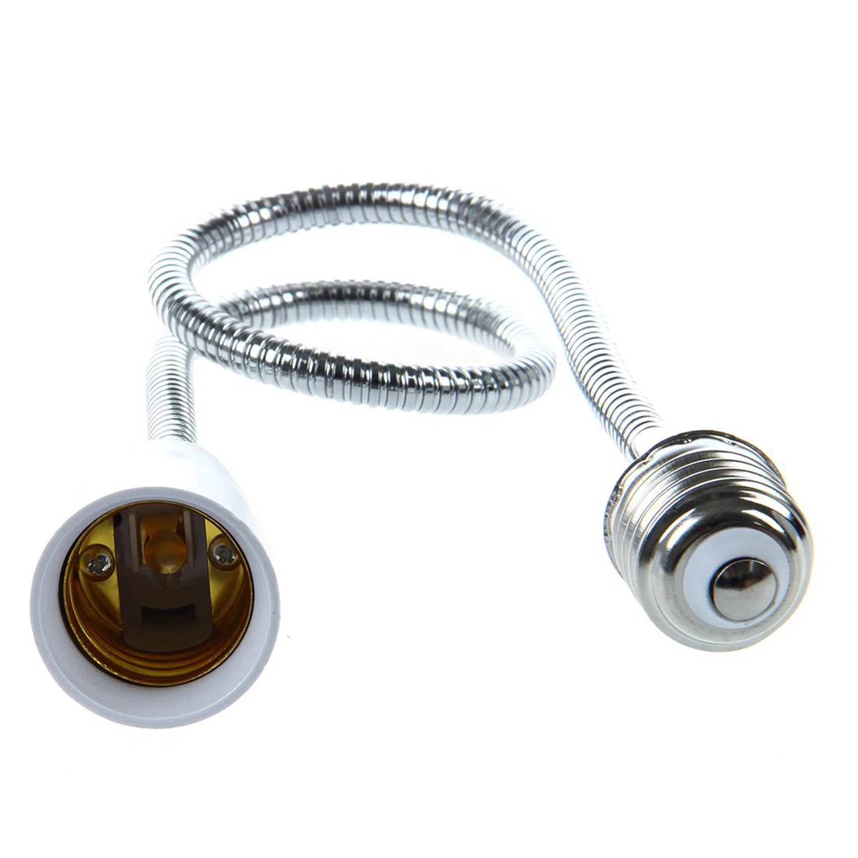 TFTP-2X E27 To E27 Light Lamp Bulb Flexible Extension Adaptor Converter (White,60Cm)