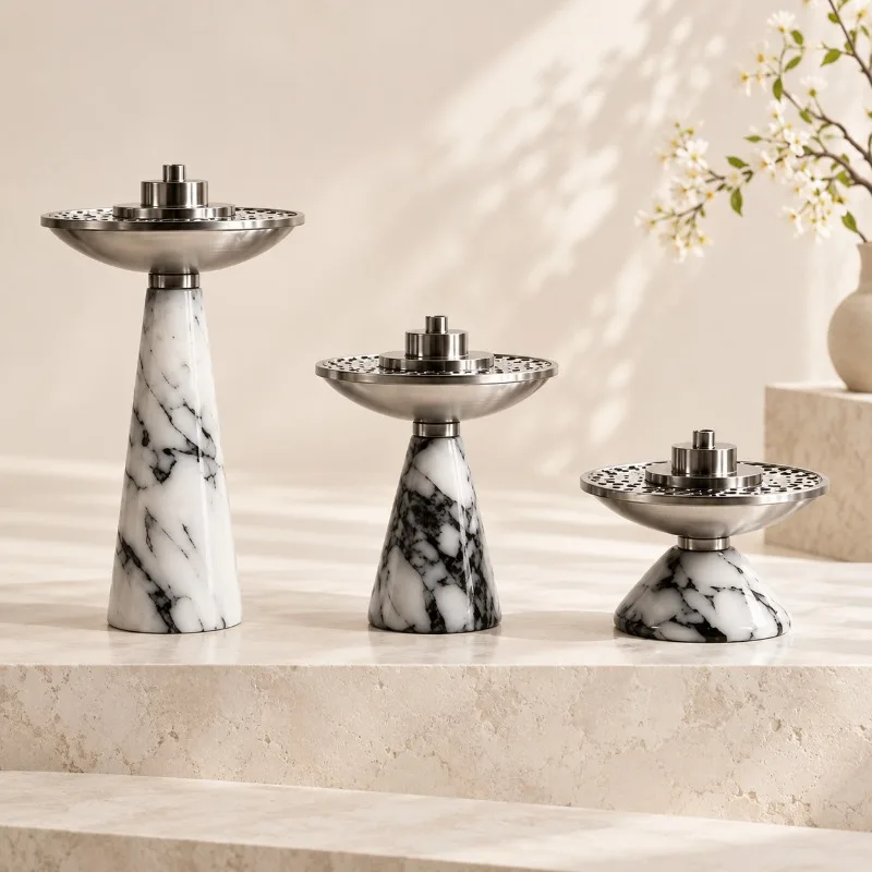 Marble Middle Eastern Incense Burner Arabic Agarwood Censer Home Fragrance Decor Ornament Tabletop Living Room Decoration Gift