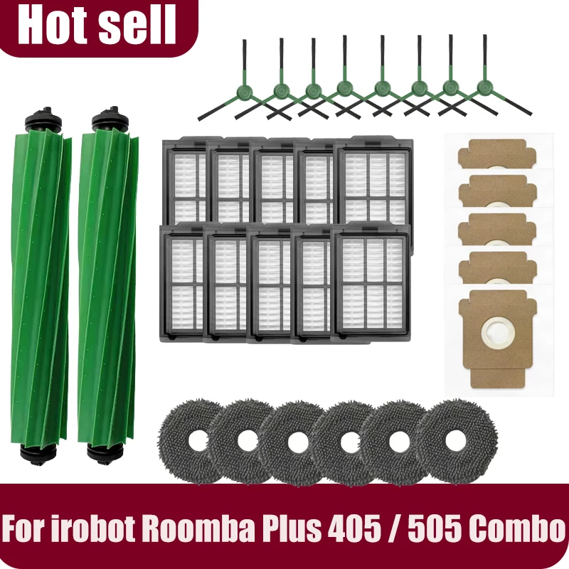 Compatible pour irobot Roomba Plus 405 / 505, pièces de rechange combinées, accessoires, sac à poussière en tissu pour vadrouille
