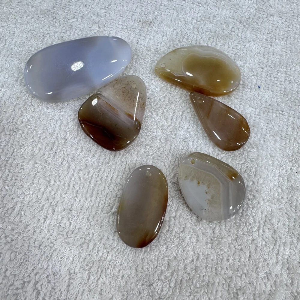 Wholesale 5pcs/pack Genuine Gray Agate Carnelian Bead Pendant Mixed 20-45mm Semi-Precious Gemstone Jewlery Pendant
