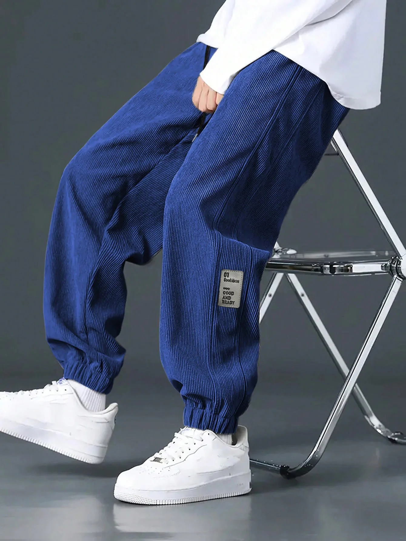 

Men Spring Autumn Loose Corduroy Cargo Pants Multi Pocket Straight Cut Casual Sport Daily Wear Trendy Long Pants