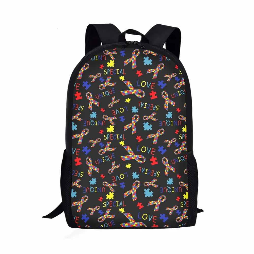 

Autism Awareness Day Printed School Backpack 16 Inch Large Capacity Casual Youth Students Girls Boys School Supplies Backpacks