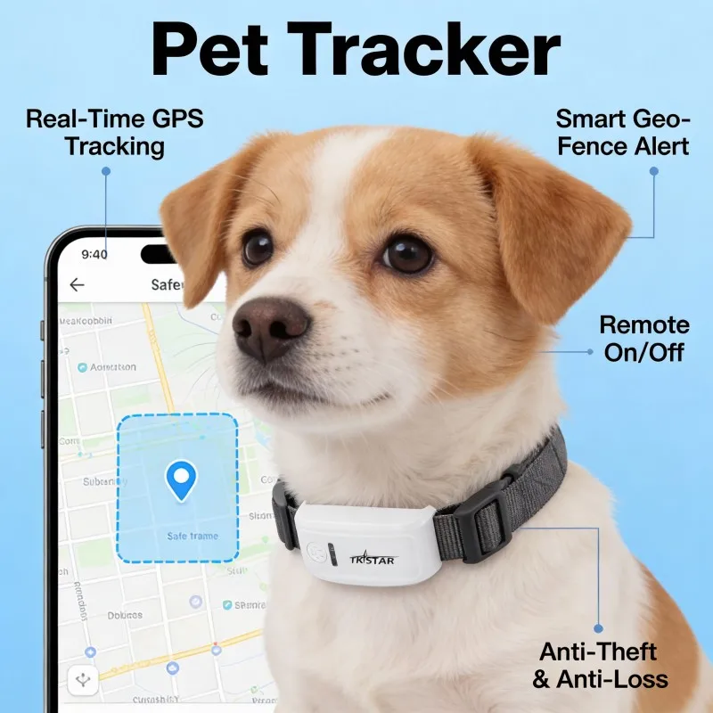 

Global Pet tracker with collar，real time Satellite Tracking Locator, Anti-Loss Tracker device for Cat and Dog location history