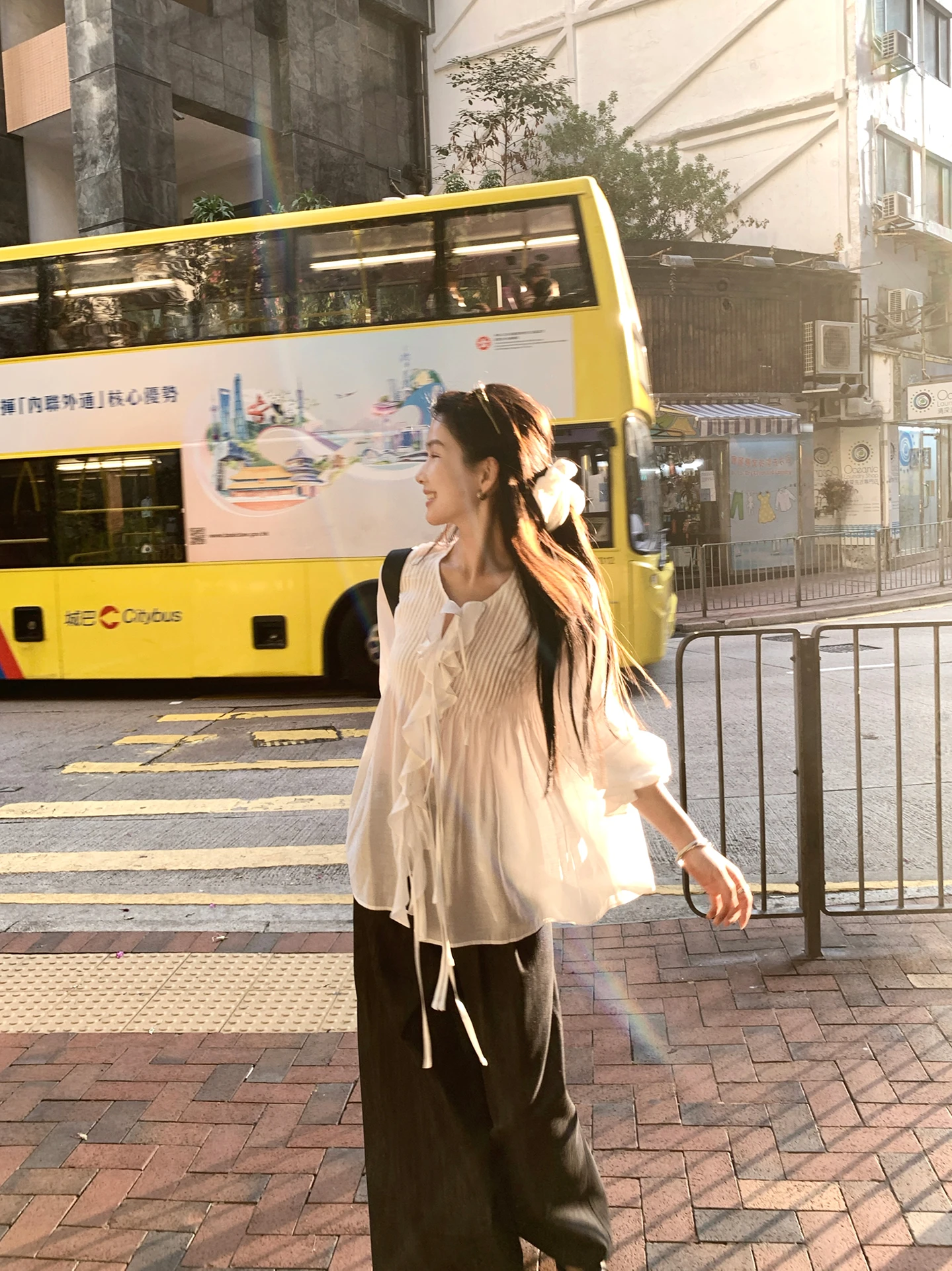 

Легкая женская блузка By7 Spring Petal Collar с драпировкой, нежного дизайна, свободного кроя, с длинными рукавами, повседневная