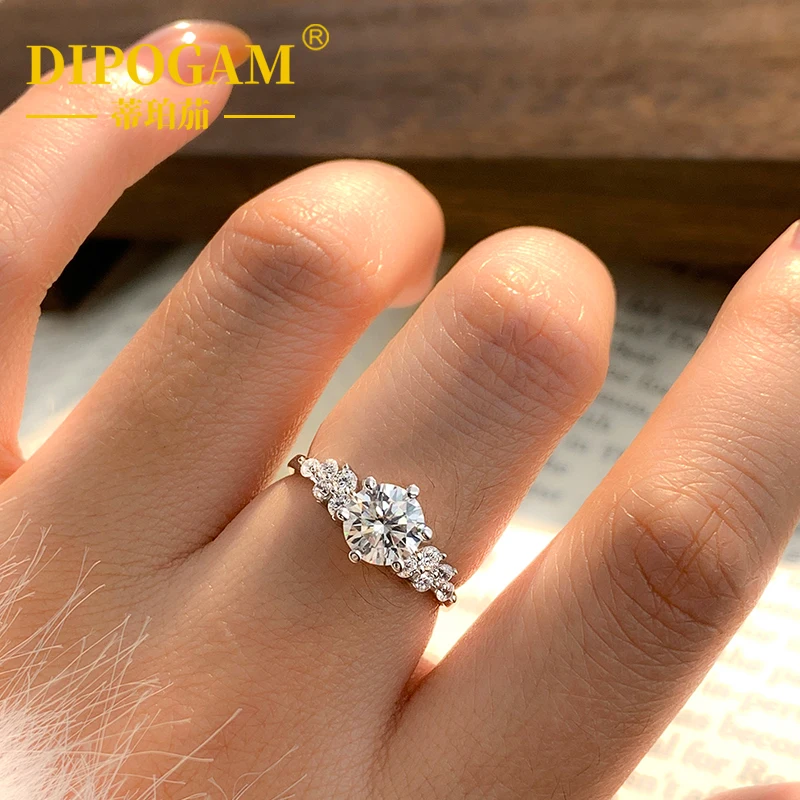 

S925 Sterling Silver Ring for Women Unique Design High-End Engagement Ring Sparkling Wedding Band Luxury Fashion Jewelry Gift