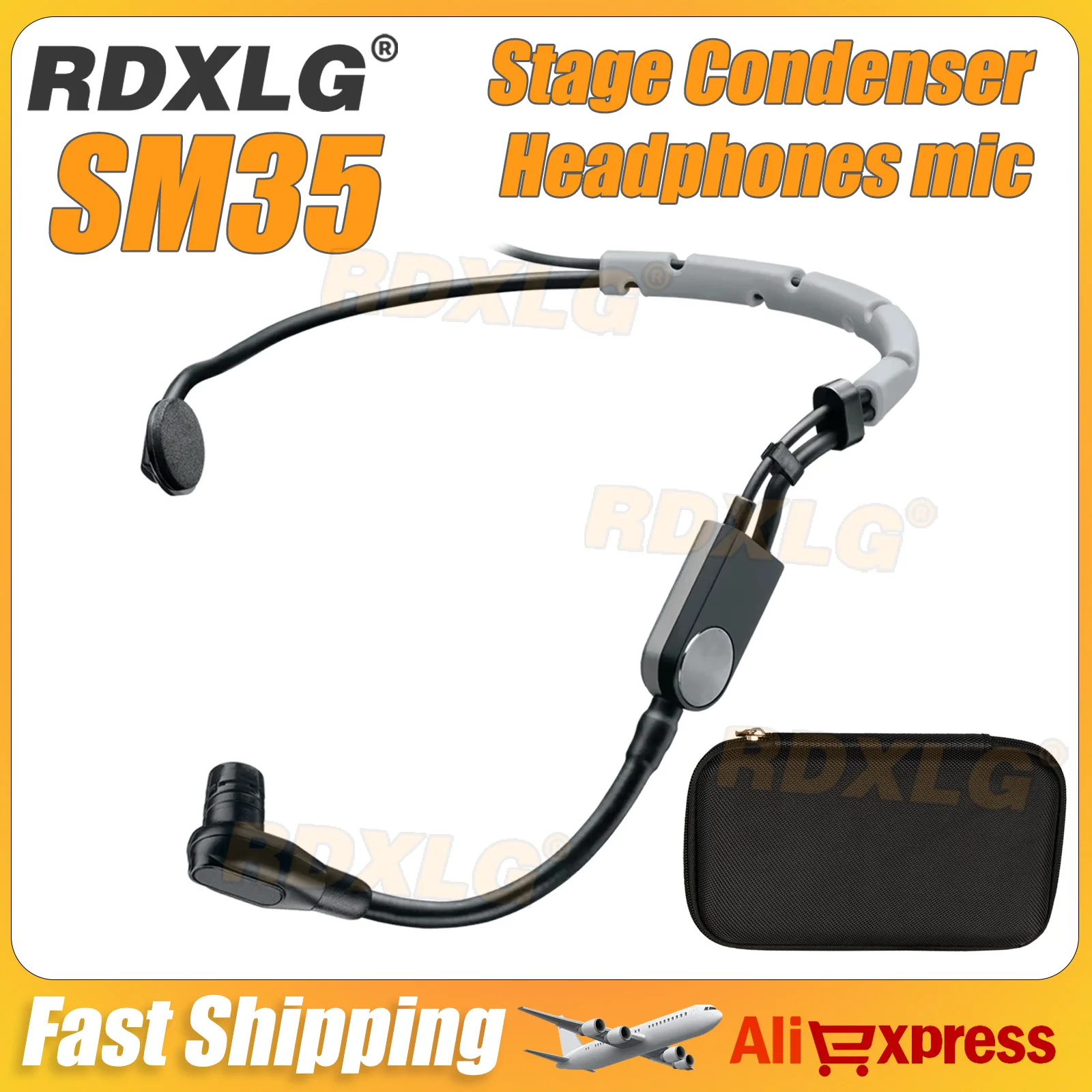 New！Headband Head Wearing SM35 Condenser Cardioid Microphone For Original Brand Wireless TA4F Bodypack 4Pin，3Pin， 3.5mm with nut