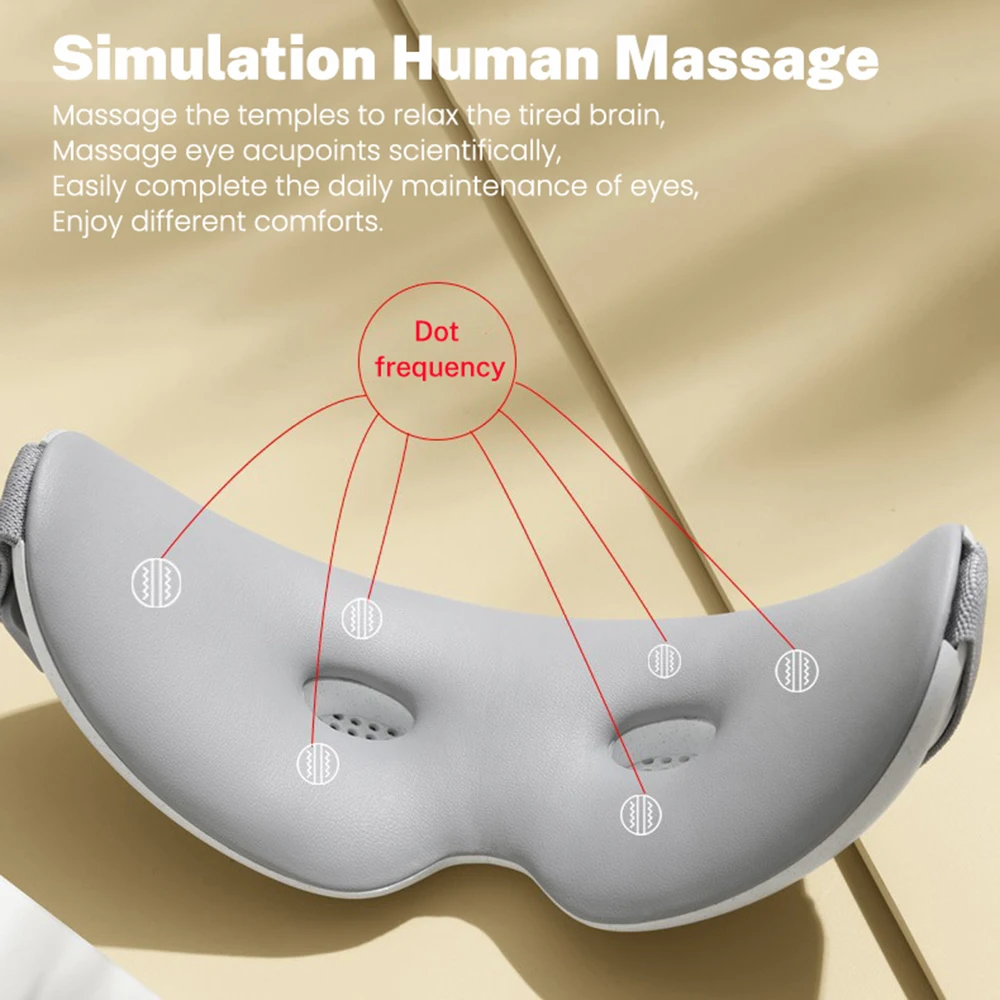 Eye Massager Smart Vibration Heating Eye Mask Relieve Fatigue Bluetooth Music Eye Massage Relax Migraines Relief Improve Sleep