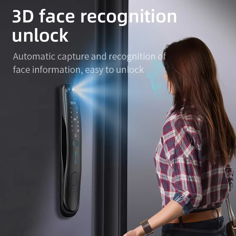 High Security  Electronic Lock 3d Face Id Tuya Wifi With Video Calling Fingerprint Code Card Smart Locks