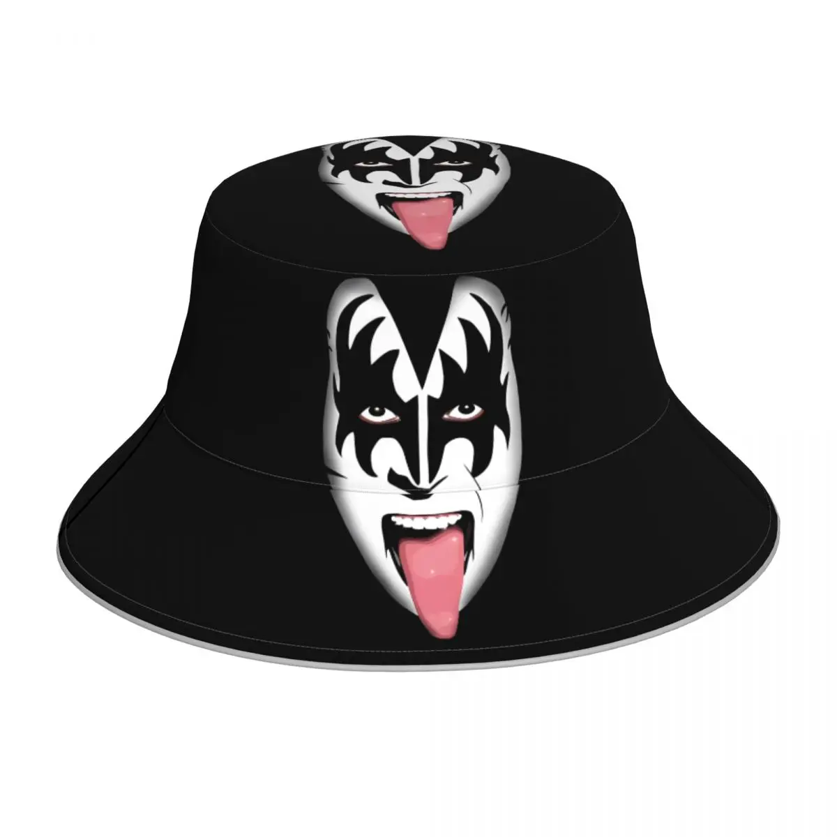 The Demon Kiss Band Gene Simmons Bucket Hat Hawaii Fisherman Caps Soft Fold Hunting Sunscreen Hats For Men Custom DIY Cap