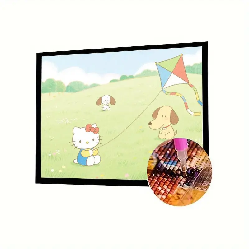 

1 шт. Hello Kitty & Puppy Friends Flying Kite 5D DIY Набор для алмазной живописи-Милый мультфильм Kawaii Полная дрель Круглый/квадратный горный хрусталь