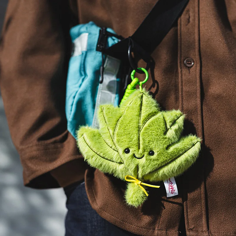 Simulation de dessin animé Kawaii de 16CM, plante de remplissage de feuilles de pamplemousse, jouet en peluche, pendentif, feuille pour enfants, poupée faite à la main, cadeau de Festival