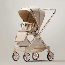 Lujoso cochecito de bebé convertible de tamaño completo para niño recién nacido, cochecito de bebé inteligente con asiento Reversible