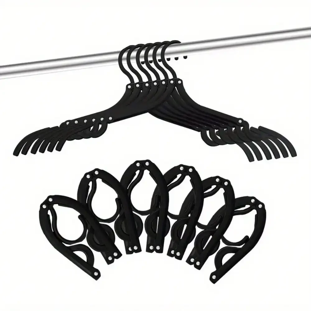 12pcs/Set Foldable Hangers For Travel, Outdoor Business Trips, Portable Student Dormitories, Drying Racks, Multifunctional And Extendable Foldable Hangers,Spring,Minimalist,Summer Tops