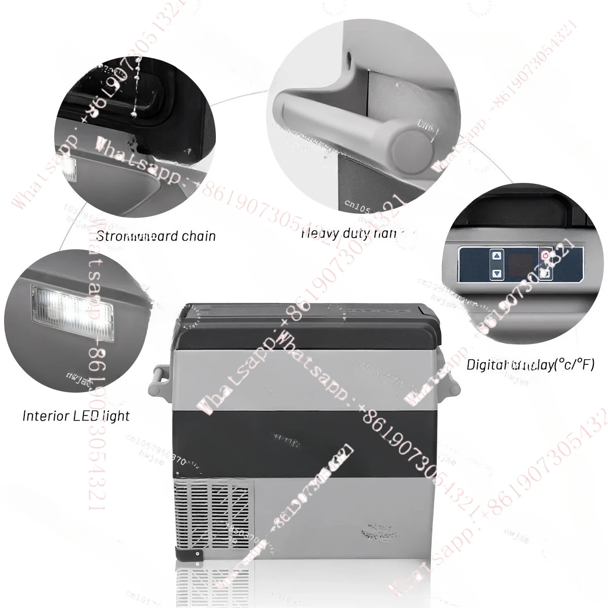 

CF45 45L Dual-zone Portable Camping Car Fridge 12V/24V DC Compressor Freezer Electric Cooler Box