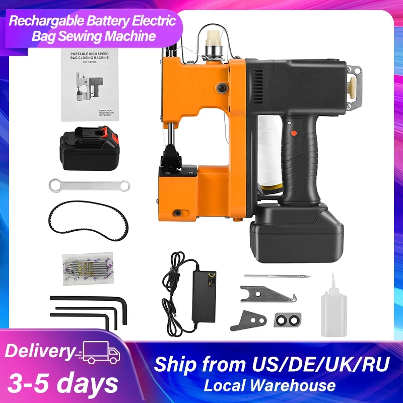 Machine à coudre électrique pour sacs, machine d\'emballage industrielle portable, batterie au lithium 2200 mAh