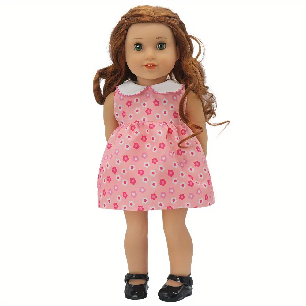 1 set of Doll clothes suitable for 16-inch dolls (product does not include doll and shoes) Red flower collar skirt