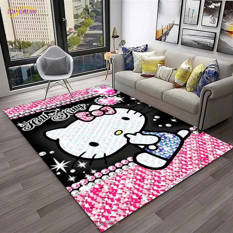 Hello Kitty kawaii Cartoon Anime Carpet for Living Room Bedroom Rug Kitchen Door Kids Un-slip Floor Mat Alfombra Birthday gift