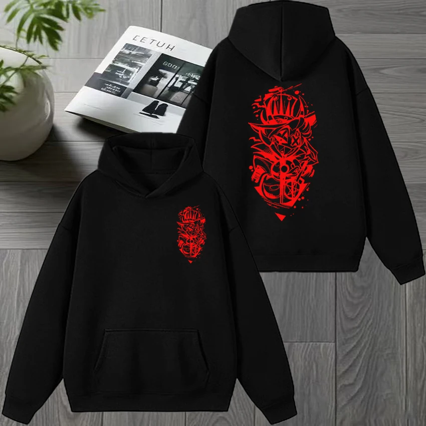 

Men women Hazbin Hotels Double Sided print Winter Sweatshirt Unisex harajuku fashion pullovers Fleece Casual Long sleeve Hoodie