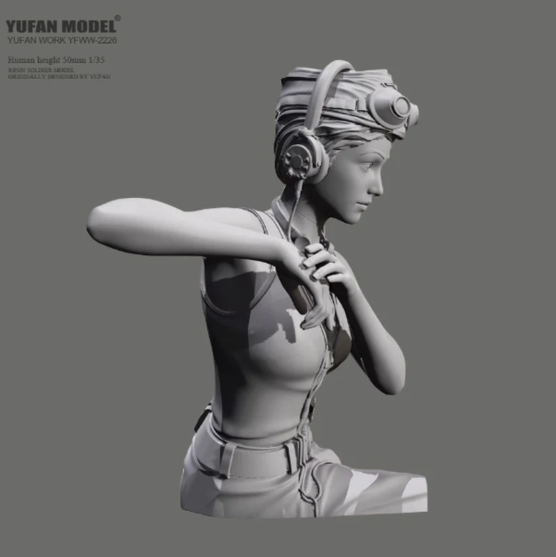 

1/35 Resin 3d Printed Micro White Model Kit Female Soldier No.5 Tank Story Unassembled And Unpainted Model Mold