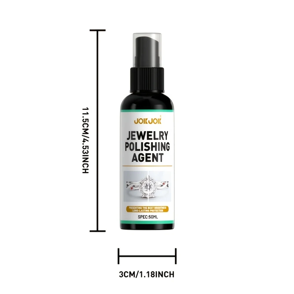 50ml Jewelry Polishing Spray: Professional Jewelry Care Liquid, Golden and Silvery Jewelry Luster Restorer, Anti-Oxidation, Gent