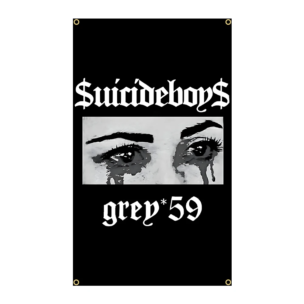 Флаг из полиэстера с цифровой печатью с изображением рэп-группы Suicideboys для декора стен гаража и украшения улицы