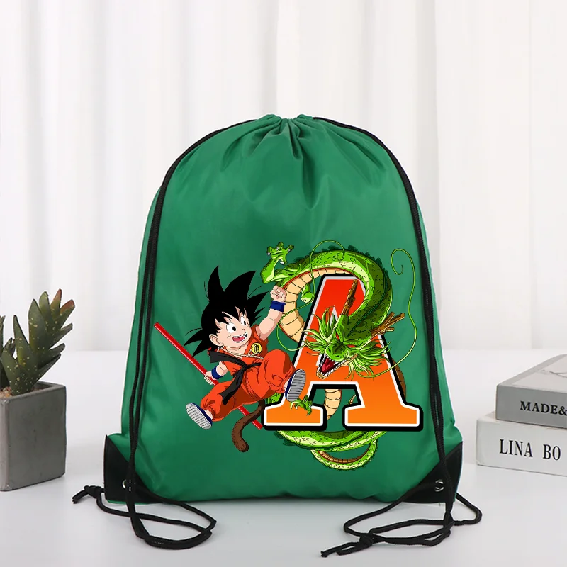Dragons Ball Men Drawstring Bag Sports Waterproof Backpack Bundle Pocket Terylene Basketball Bags Goku Anime Boy Birthday Gift