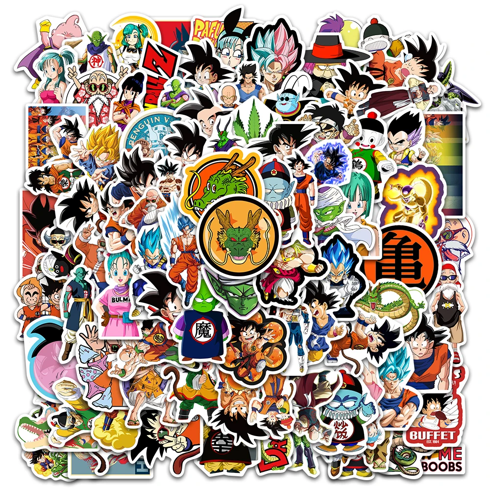 50/100Pcs Anime Dragon Ball Stickers for Kids Graffiti Skateboard Laptop Water Bottle Motorcycle Cartoon Sticker Toy Decal