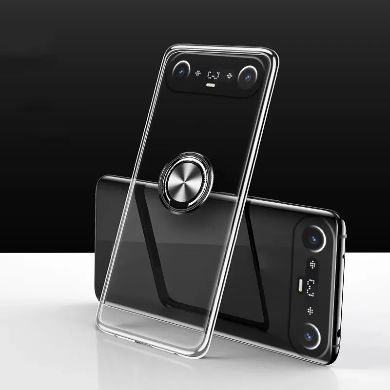 Skinlee Clear Case For Tecno Camon Slim Air Magnetic Ring Transparent Silicone Soft Shell For Tecno Camon Slim Air Phone Cover