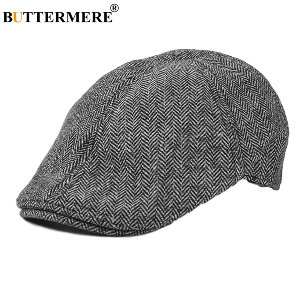 

BUTTERMERE Beret Cap Man New Design Autumn Winter Hat Caps for Men Brown Herringbone Ivy Newsboy British Vintage Flat Cap Brown