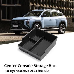 Car Center Console Organizer For Hyundai 2023-2024 MUFASA Multifunction Central Armrest Storage Box Stowing Tidying Accessories