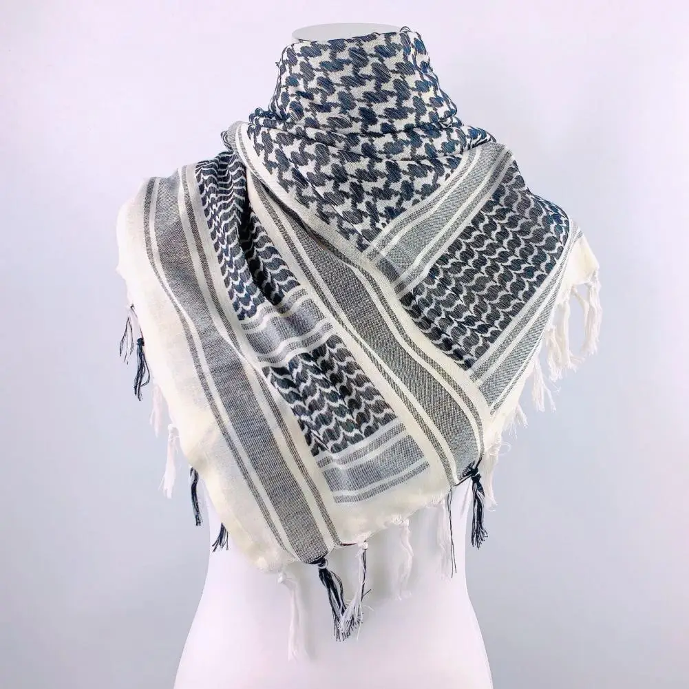 

Plaid Print Shawl With Fringed Edges Jacquard Sun Sand Wind Ethnic Style Scarf Men Women Outdoor Shawl