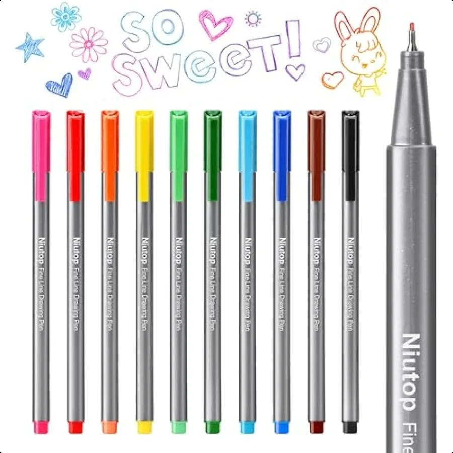 

Easter Basket Essentials for Easter Basket Stuffers Gifts for Teens Adults Cute Colored Pens 10Color Aesthetic Drawing Pens Fin