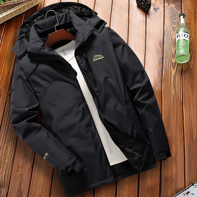 

Мужская зимняя утолщенная теплая куртка, дышащая уличная одежда, водонепроницаемое ветрозащитное пальто с капюшоном, альпинистская ветровка