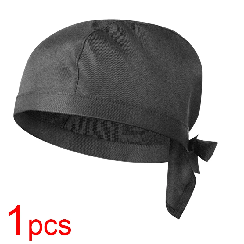 Zwarte koksmuts 9/6/3/1 stuks Tie Back verstelbare koksmuts Bandana Skull Cap ademende koksmuts voor keuken koken Andere werk