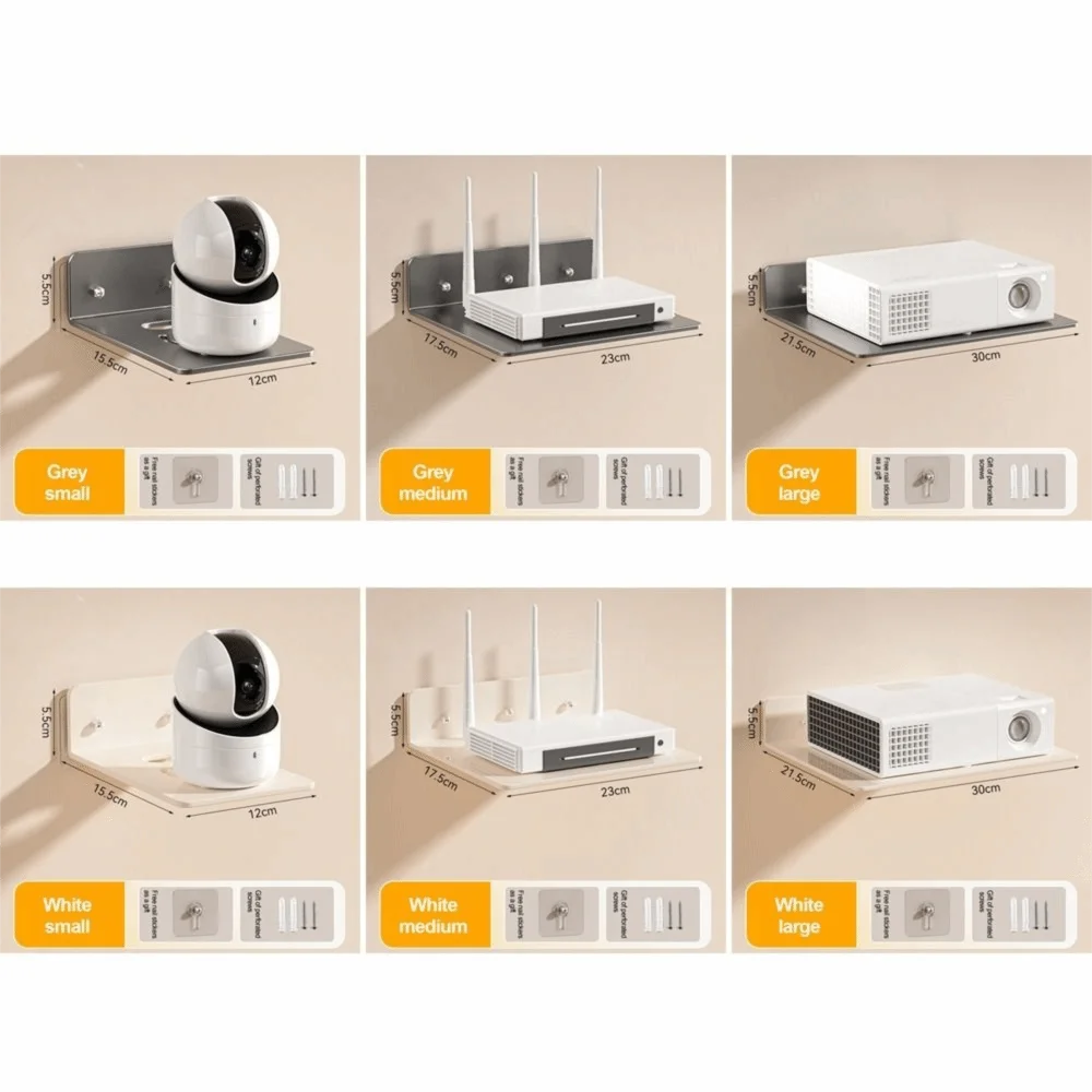 Metal Router Storage Rack Space-saving Wall Mounted CCTV Monitoring Bracket Non-Drilling Design Camera Supporting Holder