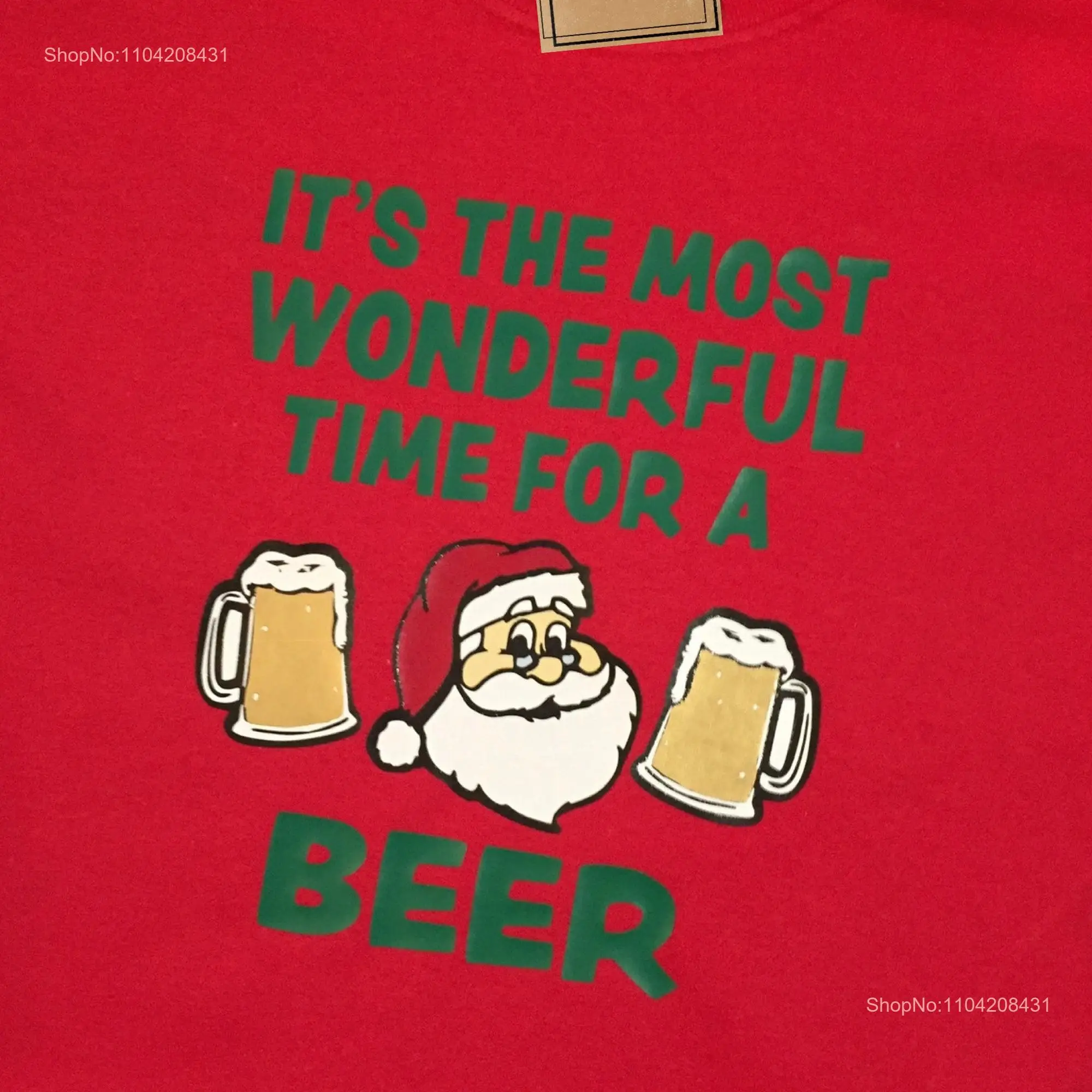 It s The Most Wonderful Time For a Beer Adult funny Santa Christmas T Shirt Available in all sizes long or short sleeves