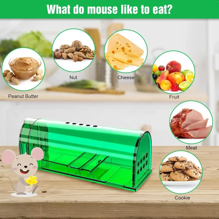 4 Pcs Humane Mouse Traps No Kill Live Mouse Trap Reusable Mice Trap Catch for House Outdoors