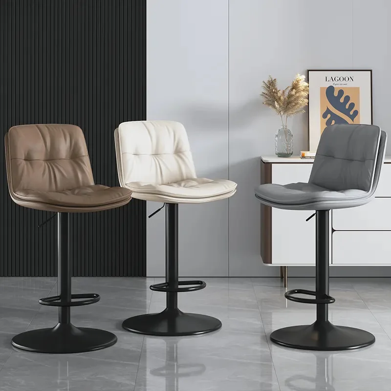 

Nordic Bar Chair Household Modern Simple Backrest Light Luxury Bar Chair Lift Rotating Cashier High Bar Stool