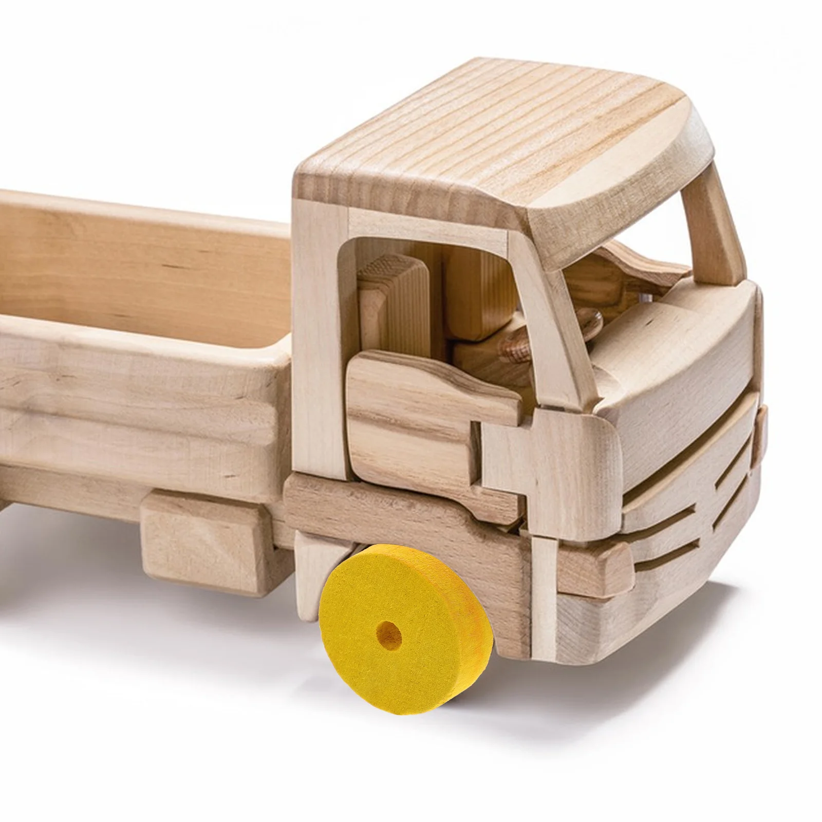 10 قطعة عجلات حرفية خشبية صغيرة لم تنته لتقوم بها بنفسك عجلات السيارة للأطفال دائم السلس المتداول قطار عربة المغزل كتل بكرة