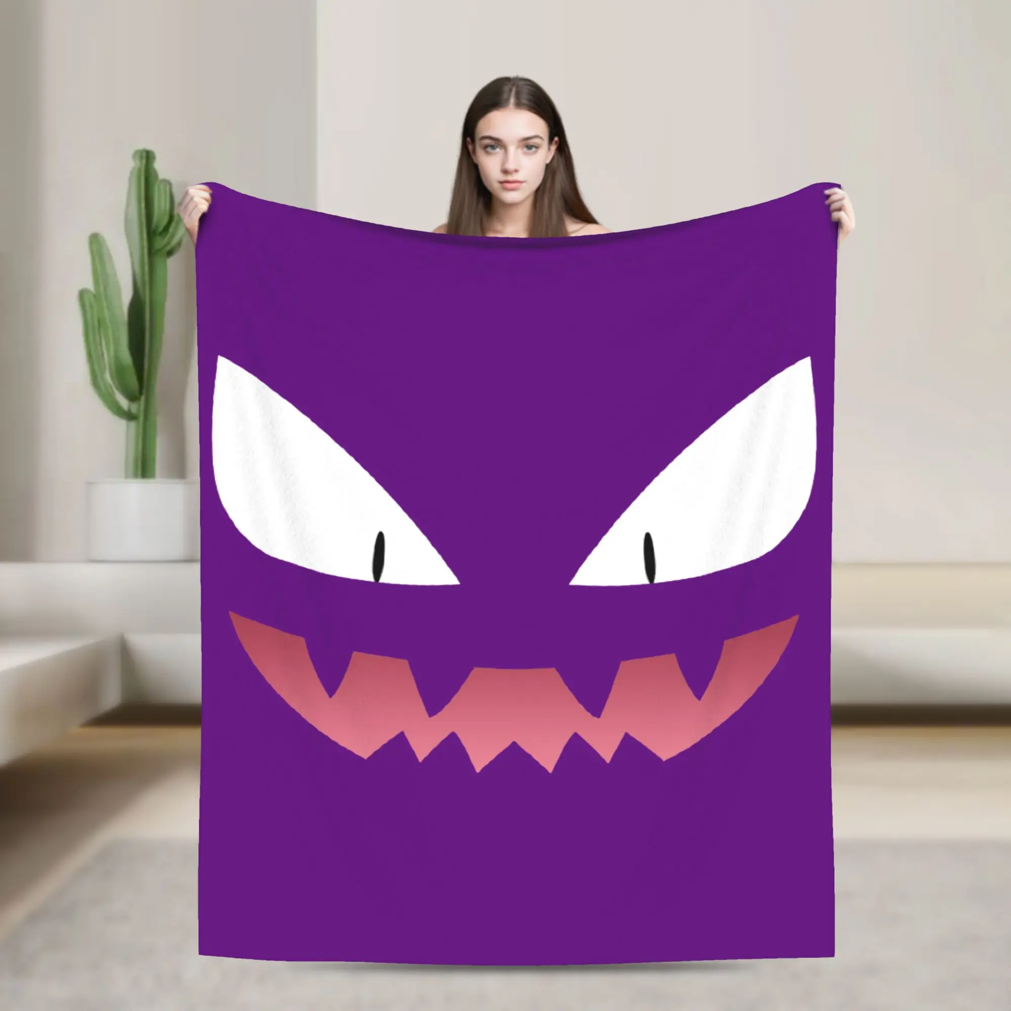 Mantas de dibujos animados-Pi-ka-chu-Gengars, franela, Primavera/otoño, mantas suaves multifunción de Anime para ropa de cama, colchas para sofá