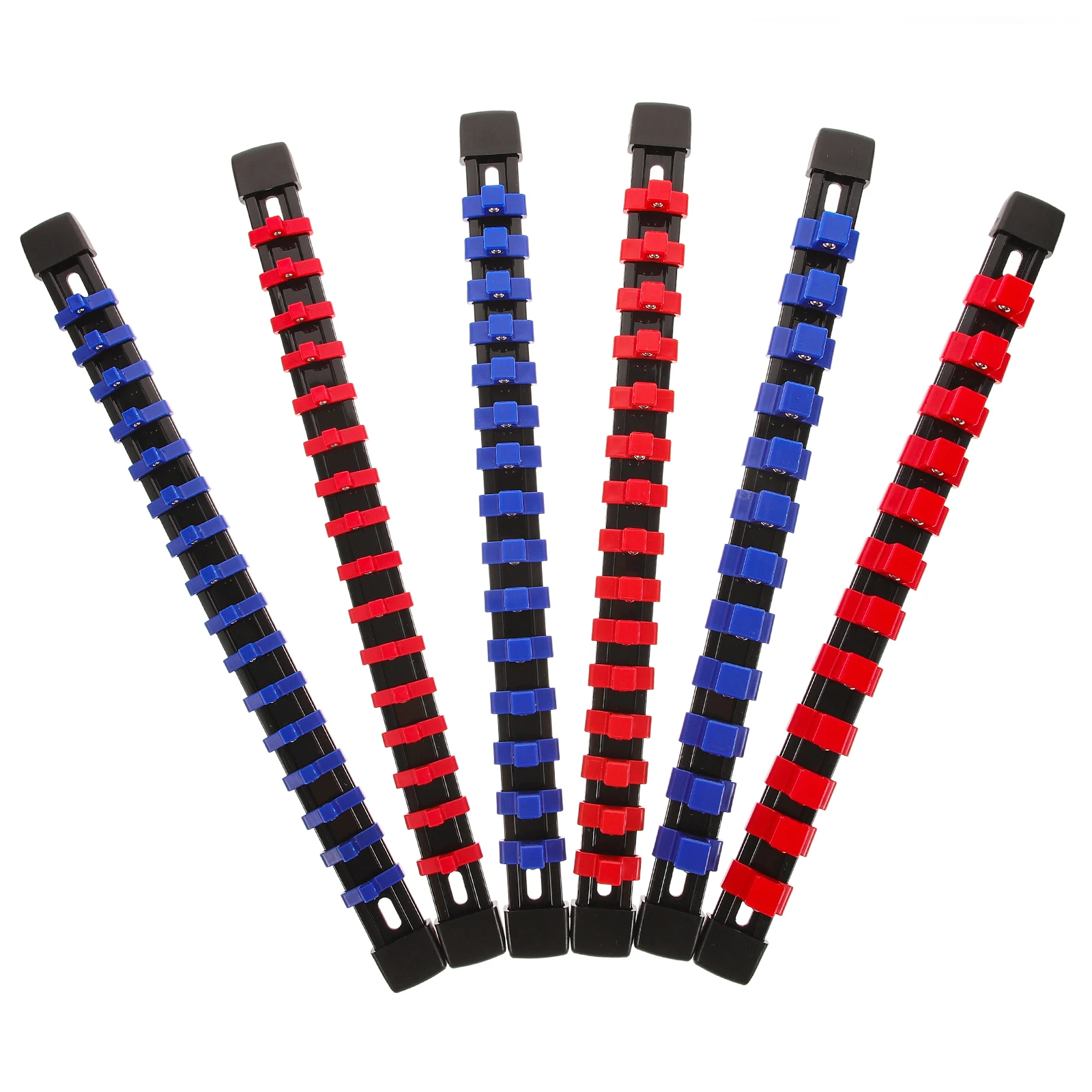 

6pcs Socket Holder 1/2 3/8 1/4 Inch Sockets PP Material Magnetic Tray for Toolboxes Red Blue Color Hardware Accessories